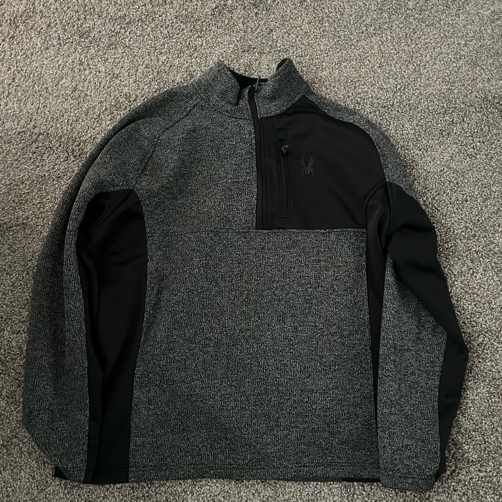 Spyder Black and Gray Quarter-Zip Pullover - Picture 2 of 4